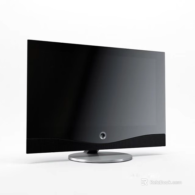 Modern Black Curved Computer Monitor With Sleek Design And Silver Base 3d model 