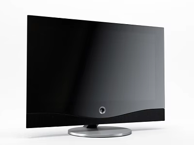 Modern Black Curved Computer Monitor With Sleek Design And Silver Base 3d model