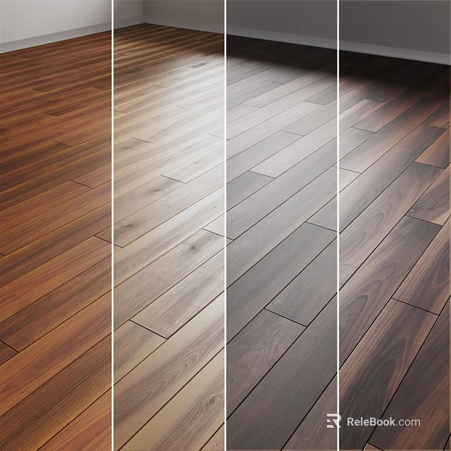 Various Colors of Wooden Floors with Natural Grain for Home Interior Design 3d model 