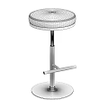Modern Adjustable Bar Stools With Gold Metal Frame And Green Leather Seat