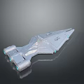 Futuristic Silver Gray Spaceship With Aerodynamic Design Blue Engines And Detailed Structure