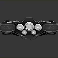 Futuristic Black Metal Mechanical Structure With Circular Design Multiple Engines And Cables 3d model