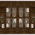 New Chinese Style Bookcase Solid Wood Bookcase Ebony Bookcase Combination 3d model