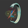 Modern Smartwatch Featuring Light Leather Strap And Blue Digital Display Tech Elements 3d model