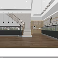 Modern Clothing Store Interior With Clothing Racks Shelves Display Tables And Decorative Plants