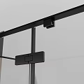 Modern Minimalist Bathroom Interior With Glass Shower Enclosure White Walls And Dark Flooring