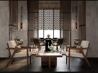 Western Restaurant Chinese Tea Restaurant Sales Office Dining Table and Chair Outdoor Chair Sofa Chair Dining Table Coffee Table 3d model