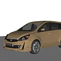 Golden MPV Car With Modern Sleek Exterior Design And Stylish Alloy Wheels