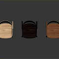 Modern Wooden Single Chairs With Different Wood Color Tones And Simple Backrest Design