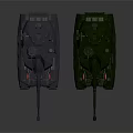 Two Military Tank Models in Gray and Green with Turret and Cannon