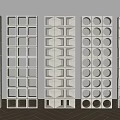 Modern White Room Dividers With Various Geometric Patterns For Interior Design 3d model