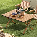 Outdoor Chairs With Folding Table Lantern Metal Bucket And Fruits On Grass