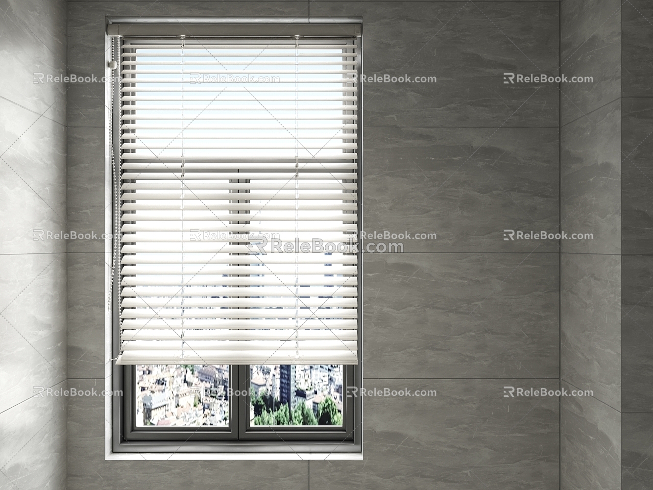 modern kitchen window blinds 3d model