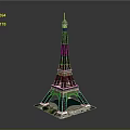 Eiffel Tower Decorative Furniture Ornament With Green White Base Design