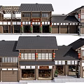 Traditional Ancient Architecture Featuring Black Tiled Roofs Wooden Structure And Red Lanterns