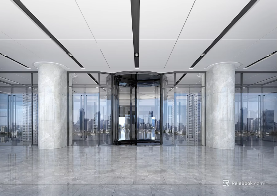 Modern Open Kitchen Interior Design With Island Countertop And Cabinets 3d model