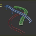 Modern Curved Bridge And Track Structure With Architectural Design And Smooth Lines 3d model