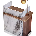 Modern Reception Desk Design With Marble Countertop Metal Frame And Lighting 3d model