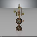 Steampunk Style Copper Metal Table Lamp With Glass Bulbs And Gear Design