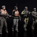 Game Movie Characters In Military Outfits Holding Weapons And Tactical Gear