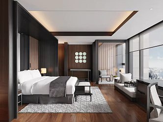 CCD Modern Hotel Room Hotel Big Bed Room Hotel Suite Luxury Hotel Double Bed Room Standard Room Hotel Leisure Table and Chair Combination Hotel Room 3d model
