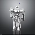 Futuristic White Mechanical Humanoid Robot Figure With Armor Joints And Antenna Design 3d model