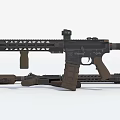 Modern Tactical Rifle And Vintage Weapon Featuring Barrel Scope And Stock 3d model