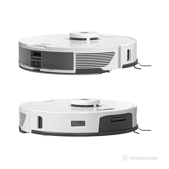 Modern Robotic Vacuum Cleaner With White And Black Design For Efficient Home Cleaning 3d model 