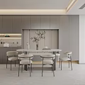 Modern Living and Dining Room Interior With Beige Sofa Coffee Table And Decorative Painting
