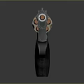 Classic Black Revolver With Engraved Flower Pattern On Grip And Metal Cylinder Design Features