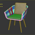 Modern Leisure Chair Featuring Light Gray Fabric Cushion and Wooden Frame Minimalist Design
