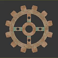 Sturdy Polished Metal Hardware Tool Gear With Multiple Teeth And Central Hole