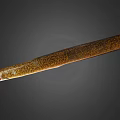 Long Slender Brown Golden Eel With Scaly Texture On Dark Background