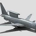 Gray Passenger Aircraft With Prominent Top Radar Dome And Extended Wings Structure