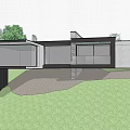 Modern Detached Villa on Hillside With Cantilevered Structure And Natural Rocks Greenery