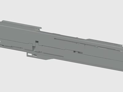Gray Metal Mechanical Component With Multiple Slots And Connecting Parts Structure 3d model