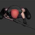 3D Anime Character With Pink Hair Green Top Black Jacket Shorts Fishnet Stockings And Rifle
