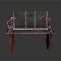 Unique Artistic Table Furniture With Colorful Legs Patterned Tabletop And Decorative Panels