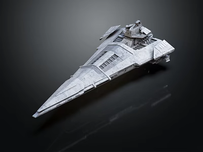 Futuristic Spacecraft Model With Sleek Silver Exterior Sharp Bow And Detailed Structure 3d model