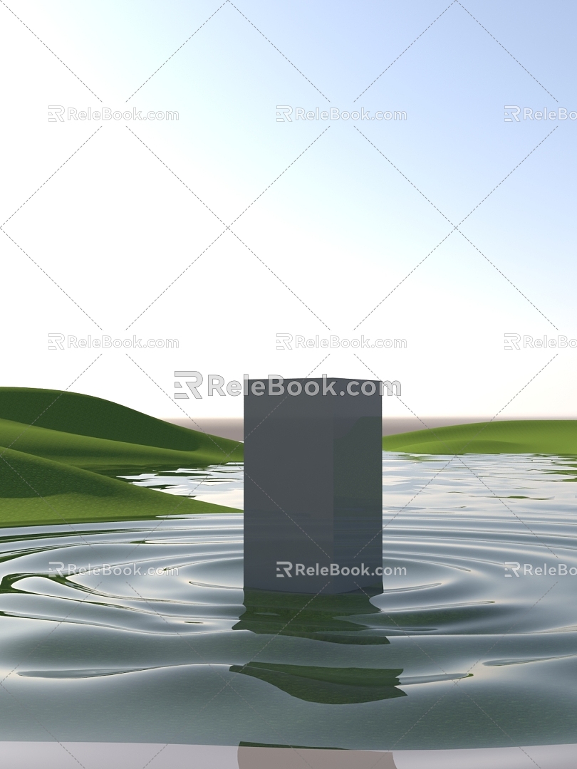 Desert Water Scene Product Scene Product Background Scene Construction 3d model