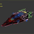 Futuristic Black Sci Fi Spaceship With Blue Illuminated Accents And Sleek Design