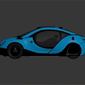Futuristic Blue Concept Car With Sleek Design Black Roof And Large Windows