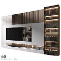 TV background wall suit TV wall frame area 3d model