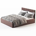 Gray Bed Frame With Gray White Pillows And Comforter Color Options Beige Brown Navy Blue