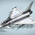 Modern Military Fighter Jet With Silver Body German Insignia And Missiles Under Wings