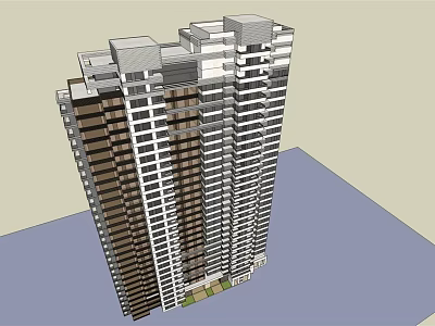 Modern High Rise Residential Building Exterior Design With Glass Windows And Balconies 3d model