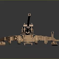 Golden Vintage Artillery Model With Wheels Tow Bar And Detailed Design