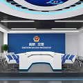 Modern Monitoring Room Monitoring and Command Room 3d model