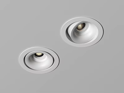 Two Sleek White Recessed Downlights For Modern Ceiling Interior Lighting 3d model