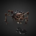Mythical Skeleton Creature With Bone Structure Multiple Skulls And Dripping Black Liquid 3d model